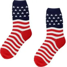 American Flag Socks Women's Crew Sock