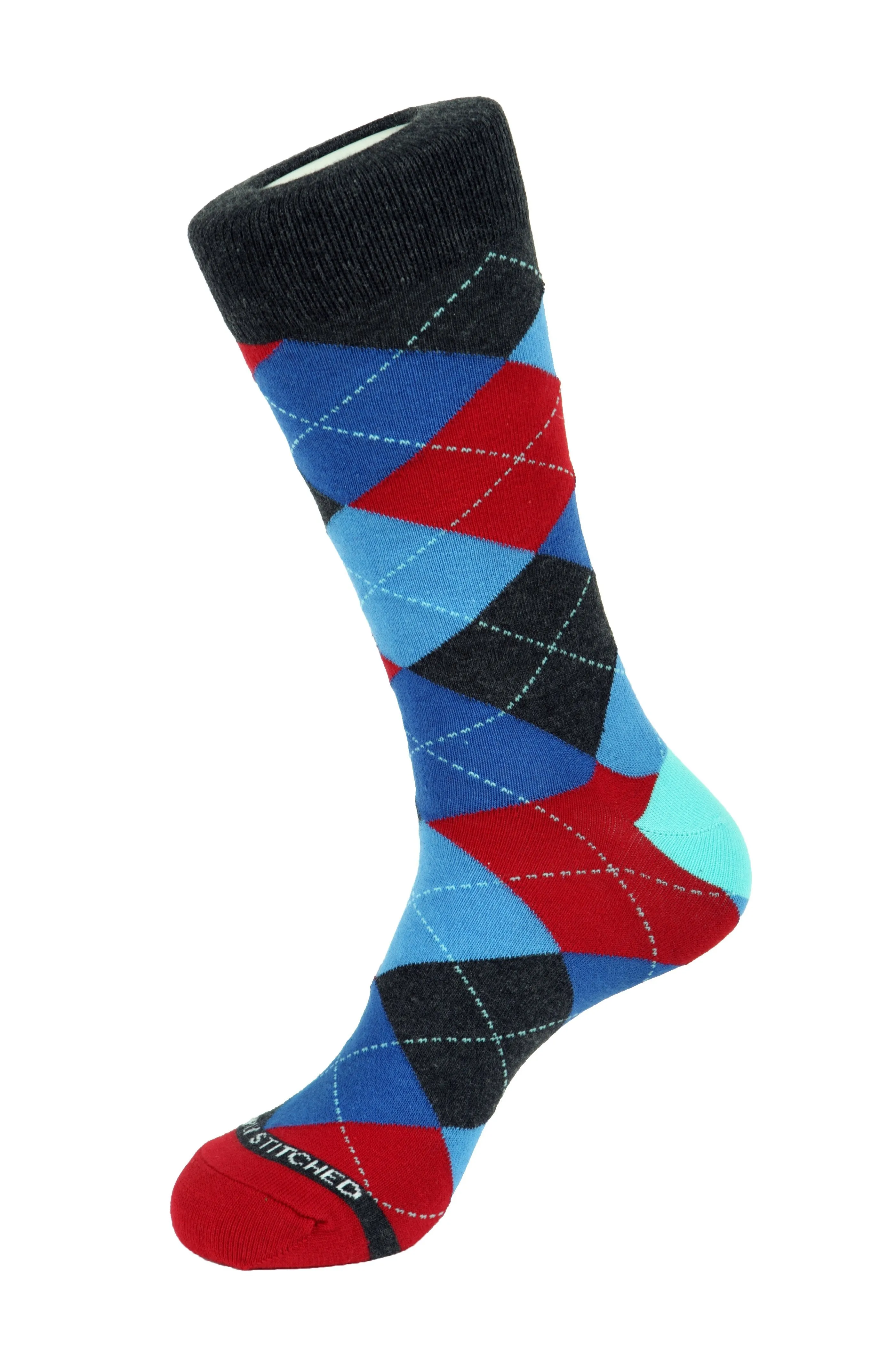 Banana Cream Blues Argyle Sock