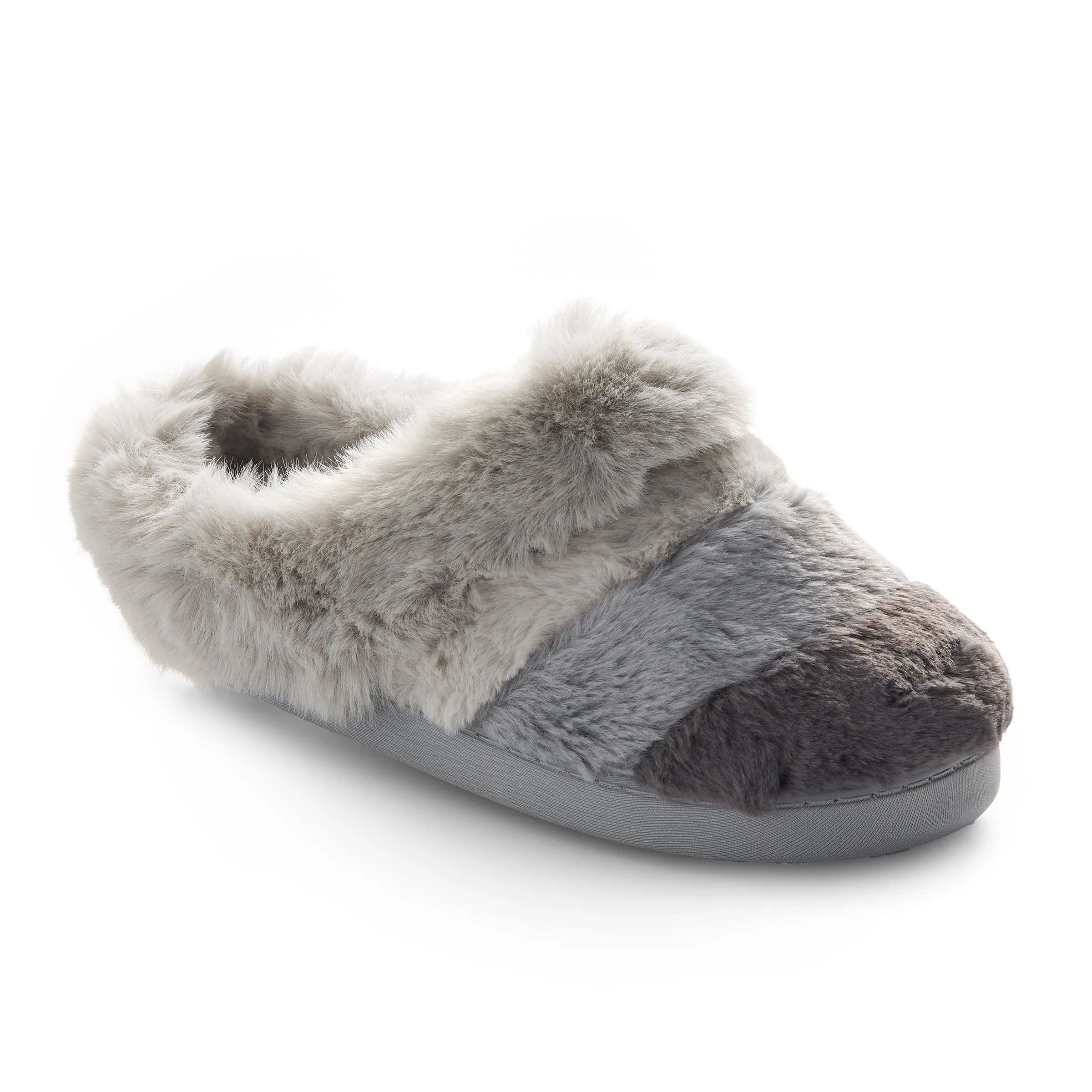 Colorblock Faux Fur Clog Slipper