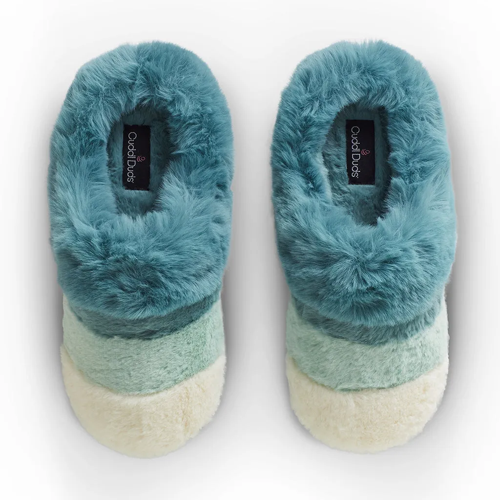 Colorblock Faux Fur Clog Slipper