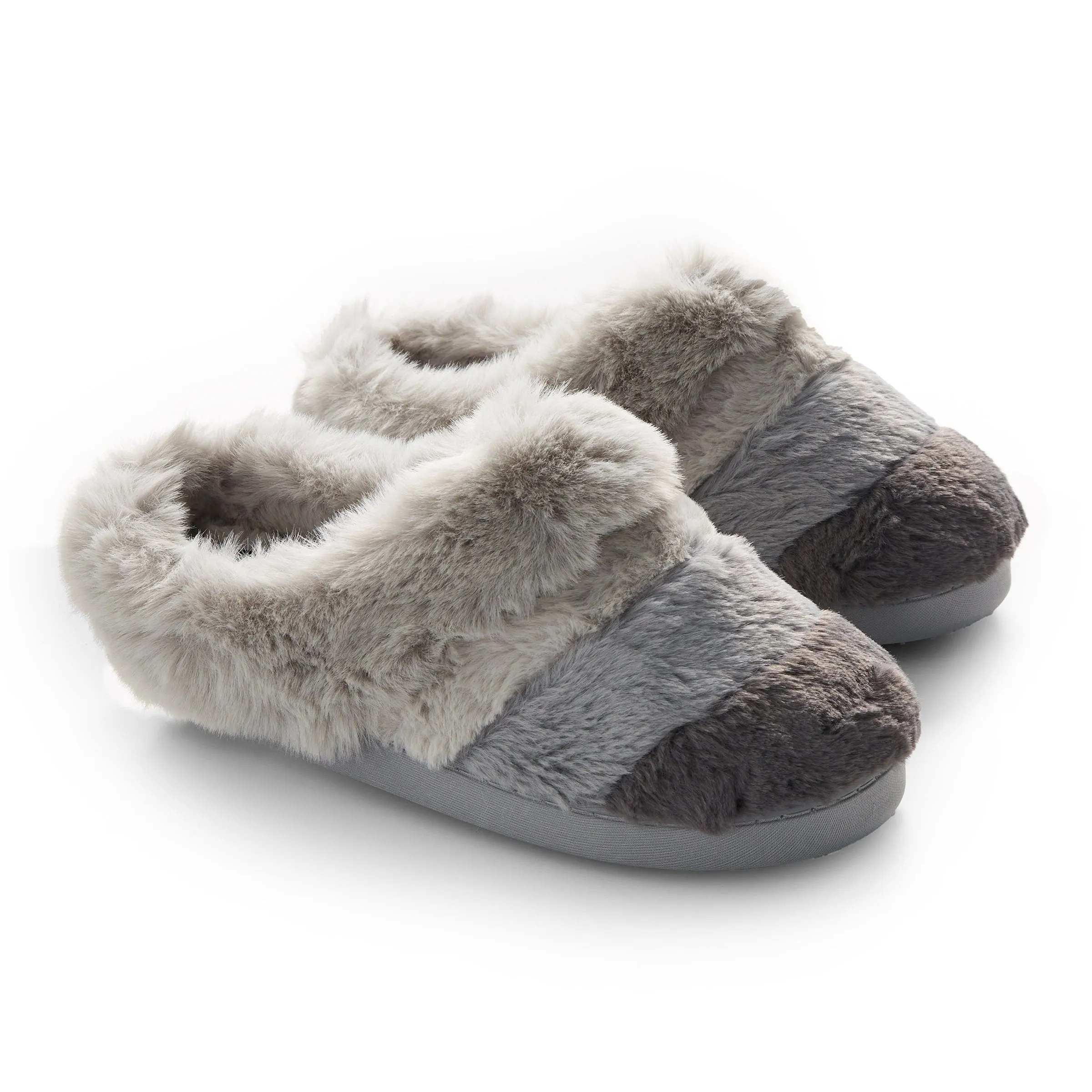 Colorblock Faux Fur Clog Slipper