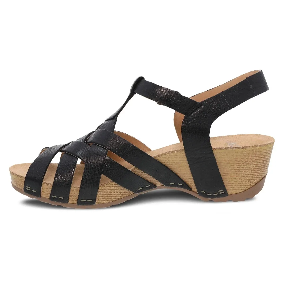 Dansko Tinley Sandal - Black Milled Burnished