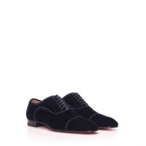 Greggo Orlato Oxford Shoes In Navy Blue Velvet