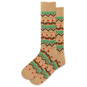 HOTSOX Men's Fair Isle Boot Crew Sock