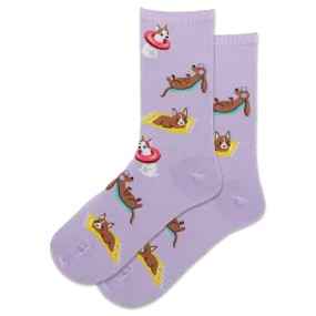 HOTSOX Women's Beach Dogs Crew Sock