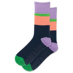 HOTSOX Women's Colorblock Non-Skid Slipper Sock