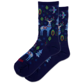 HOTSOX Women's Reindeer Crew Sock