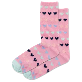 HOTSOX Women's Slipper Heart Non-Skid Crew Socks