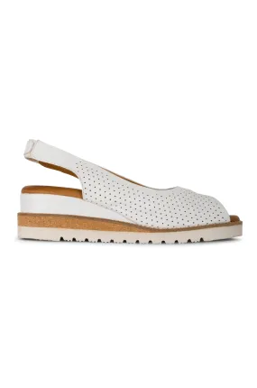 Leather peep toe Sandal | WHITE | CANTERBURY YY