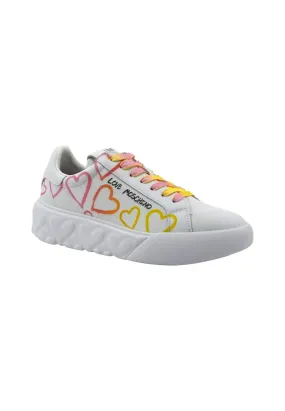 LOVE MOSCHINO Sneaker Donna Bianco Fuxia Multi JA15024G1IIDC10A