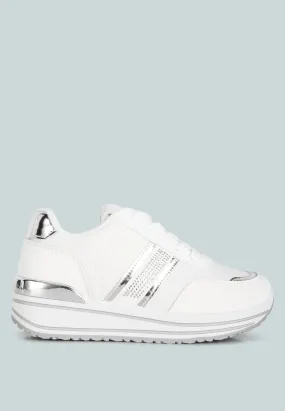 Mailys Metallic Panel Platform Sneakers