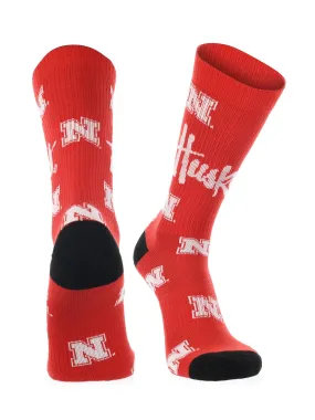 Nebraska Cornhuskers Socks Crew Length Sock Mayhem