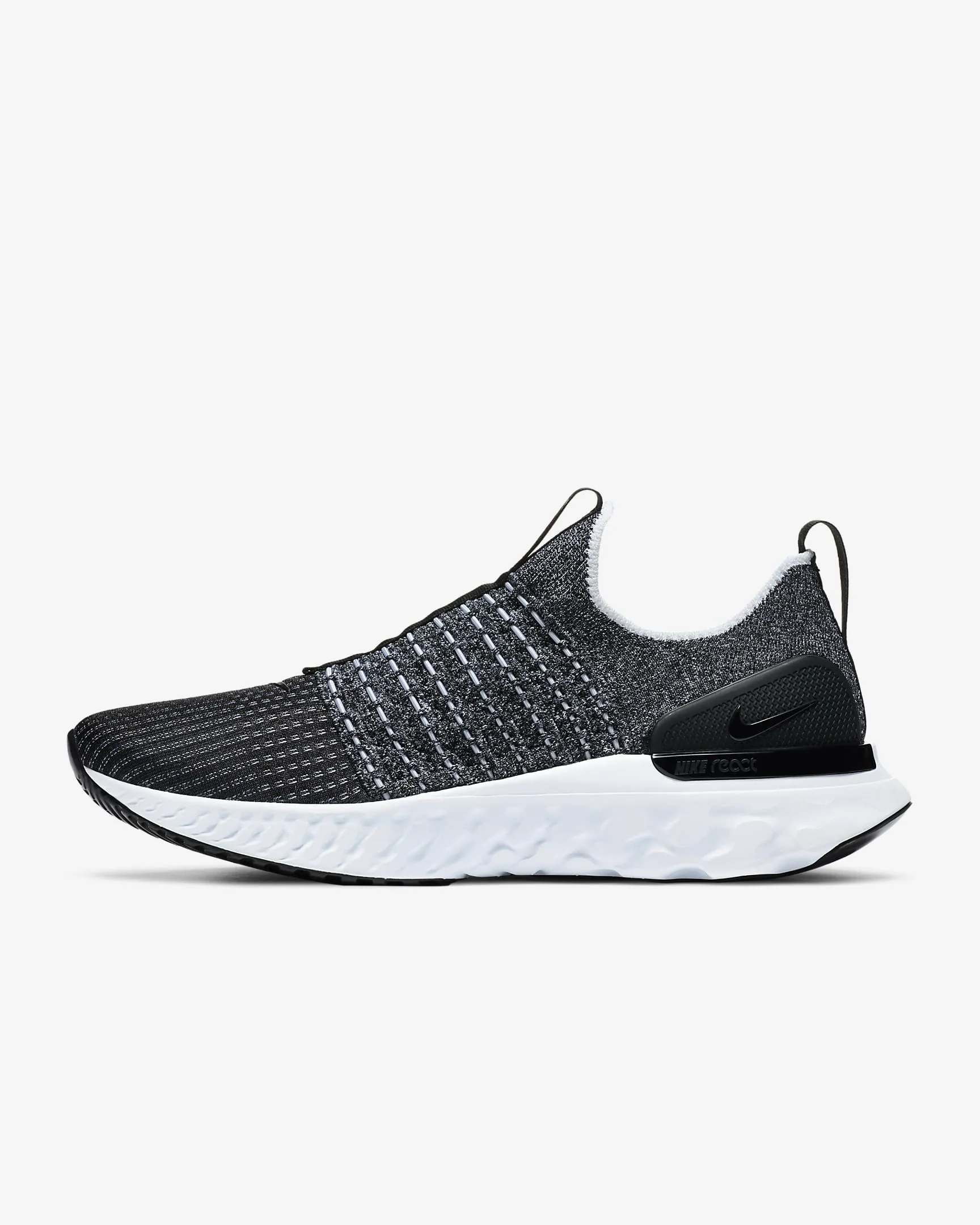 Nike Men's React Phantom Run Flyknit 2 Shoes - Black / White